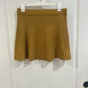 Aerie Ribbed Mustard Mini Skirt